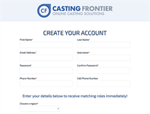 Tablet Screenshot of database.castingfrontier.com